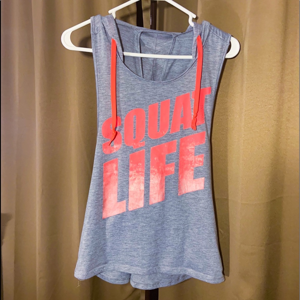 “Squat Life” Sleeveless hooded Tank
